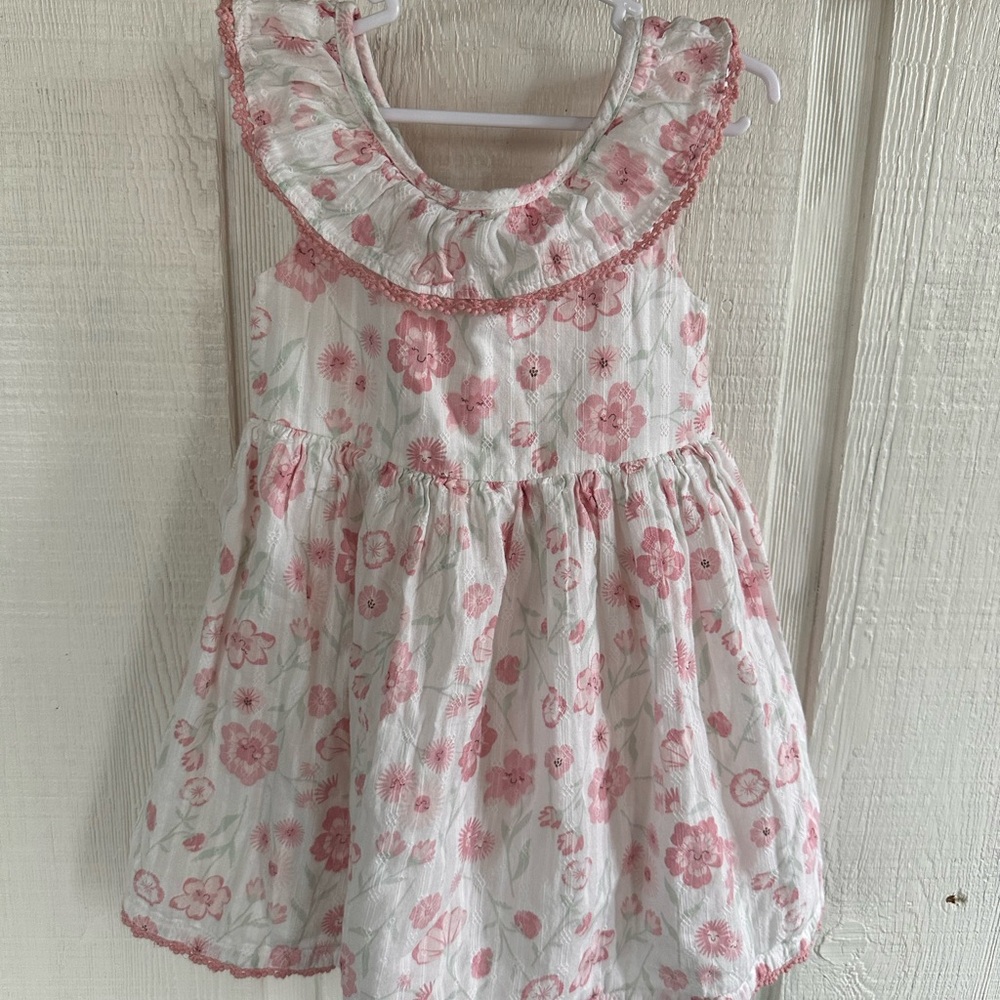 Catherine Malandrino Pink and White Ruffled Floral Dress